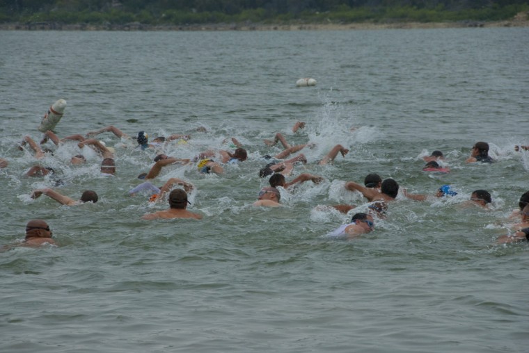 Despite threat of bad weather, many turn out for annual triathlon